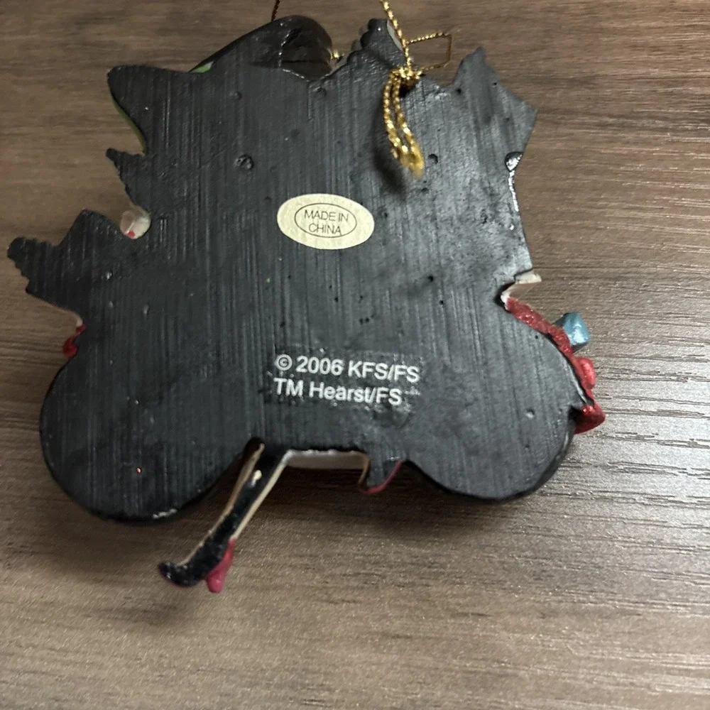 Betty Boop Christmas Ornament on Motorcycle New York City Glitter Biker‎ Cap KFS - Picture 5 of 5